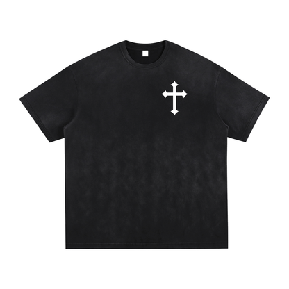 Graphic Vintage Washed Hand-Frayed T-Shirt