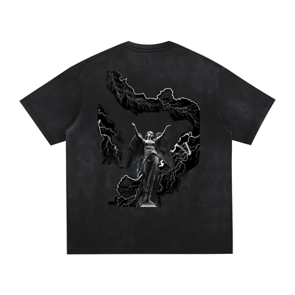 Graphic Vintage Washed Hand-Frayed T-Shirt